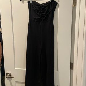 Lulu’s Strapless Black Jumpsuit